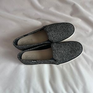 Womens Black Gilttery Double Decker Keds